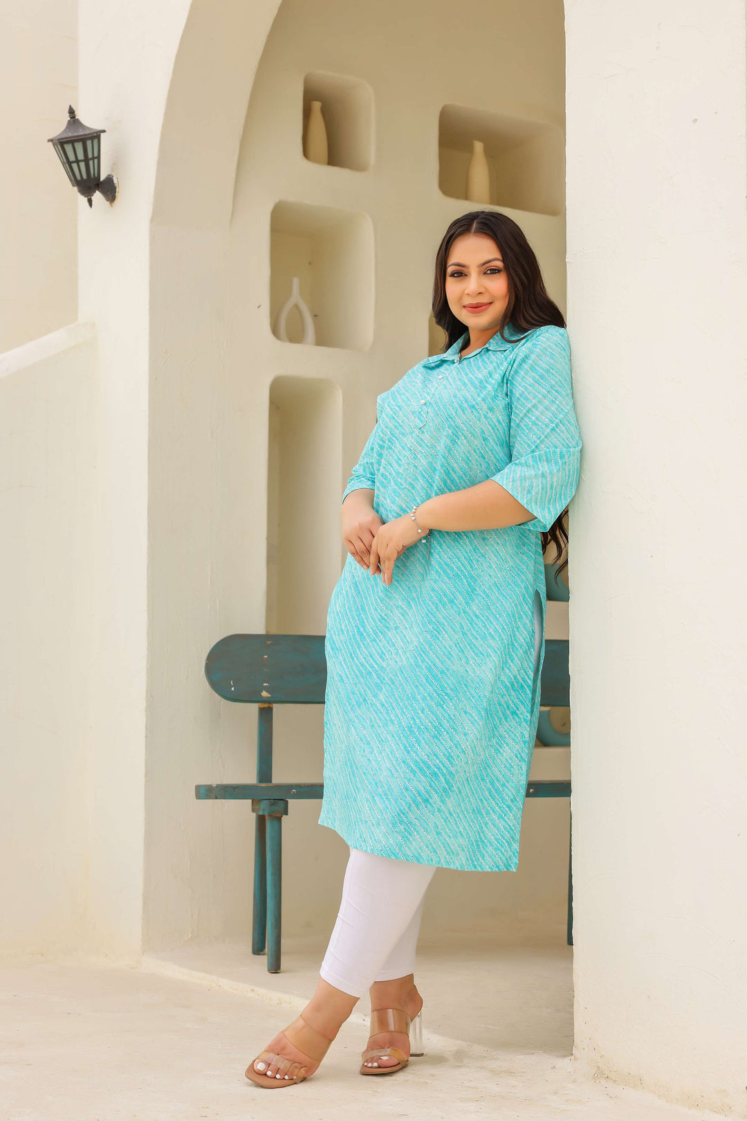 Big Size Turquoise Blue Kurti – Comfort with Style