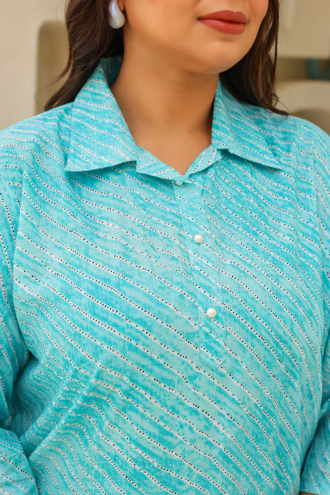 Big Size Turquoise Blue Kurti – Comfort with Style