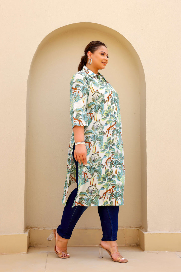 Jungle Safari Plus Size Kurti – Exotic, Chic & Effortlessly Stylish