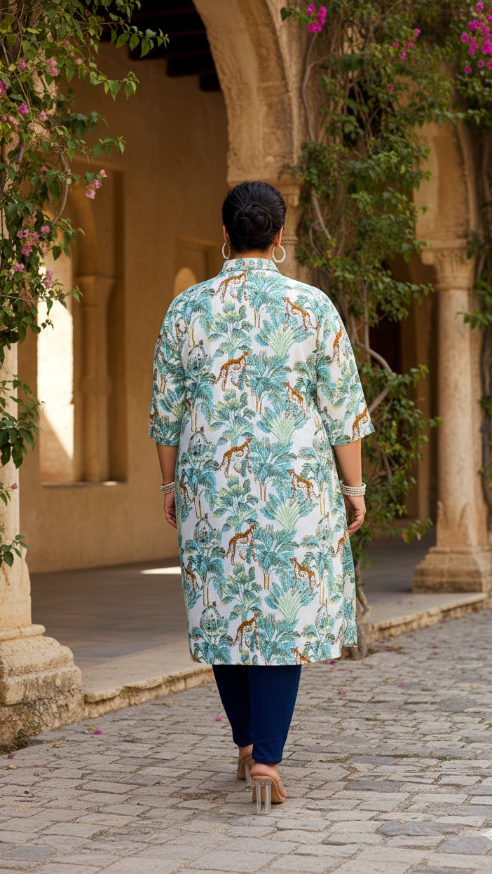 Jungle Safari Plus Size Kurti – Exotic, Chic & Effortlessly Stylish