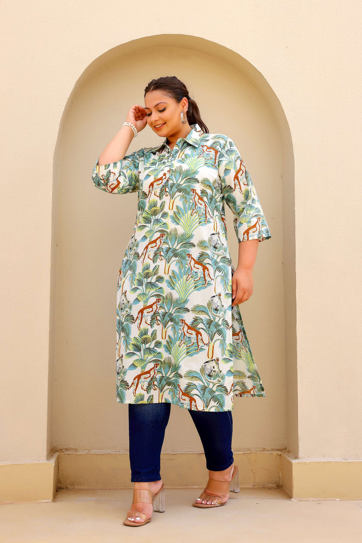 Jungle Safari Plus Size Kurti – Exotic, Chic & Effortlessly Stylish