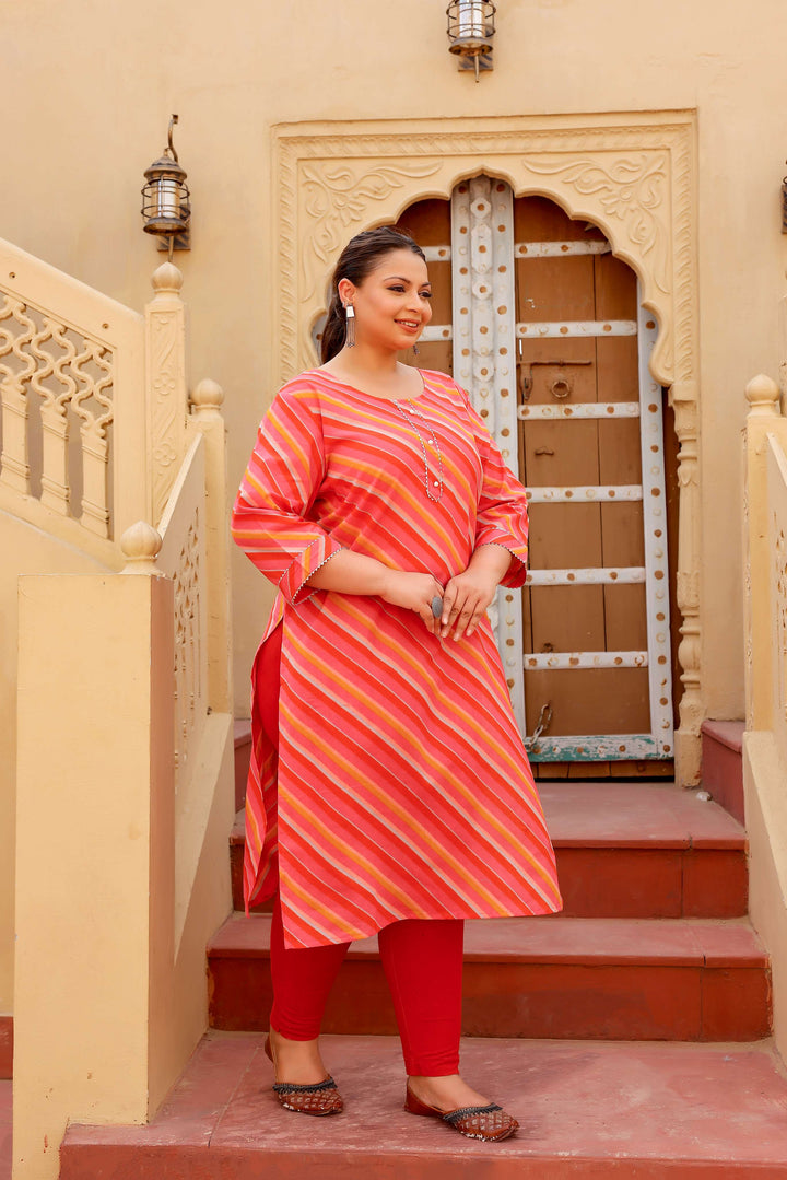 Women’s Cotton Plus Size Kurti – Stylish & Breathable with 3/4 Sleeves