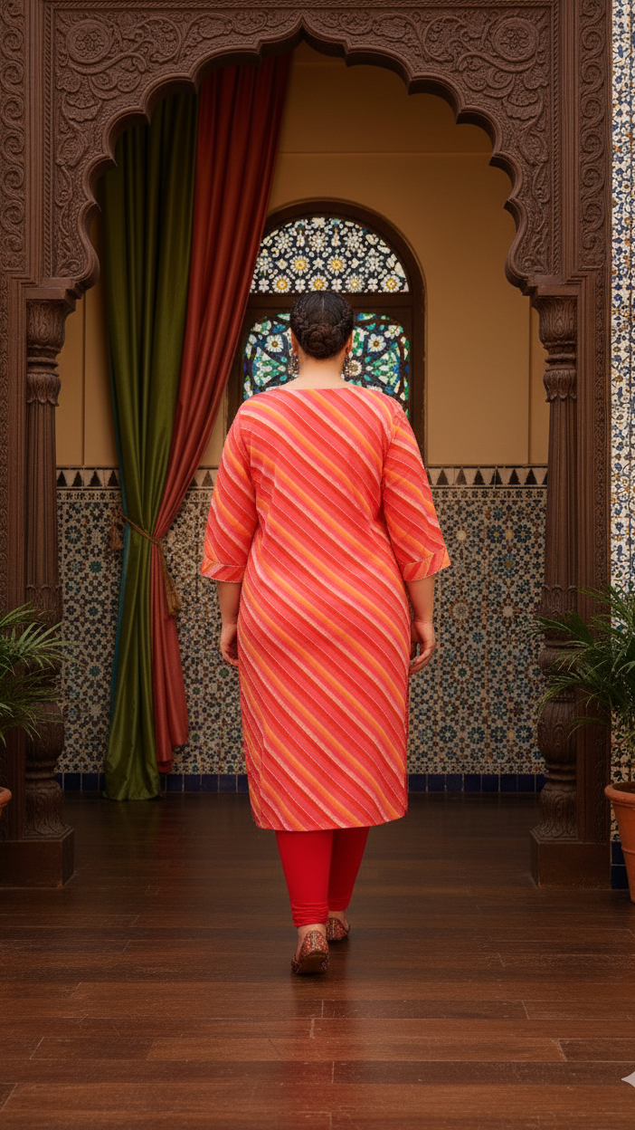 Women’s Cotton Plus Size Kurti – Stylish & Breathable with 3/4 Sleeves