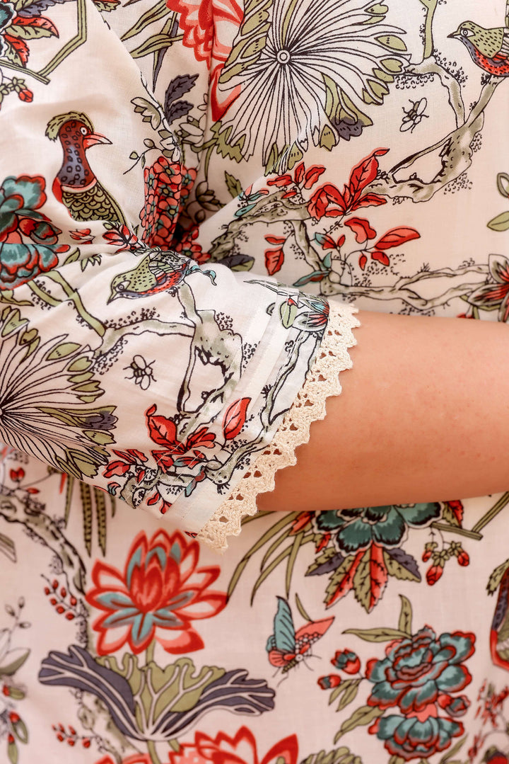 Comfort Fit Cotton Kurti for Plus Size Women – 3/4 Sleeve Ethnic Wear