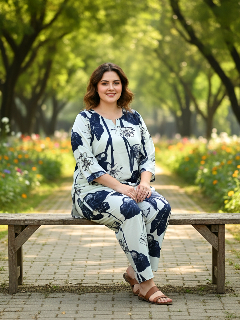 Soft Cotton Plus Size Co-ord Set – Flattering Fit for Every Curve