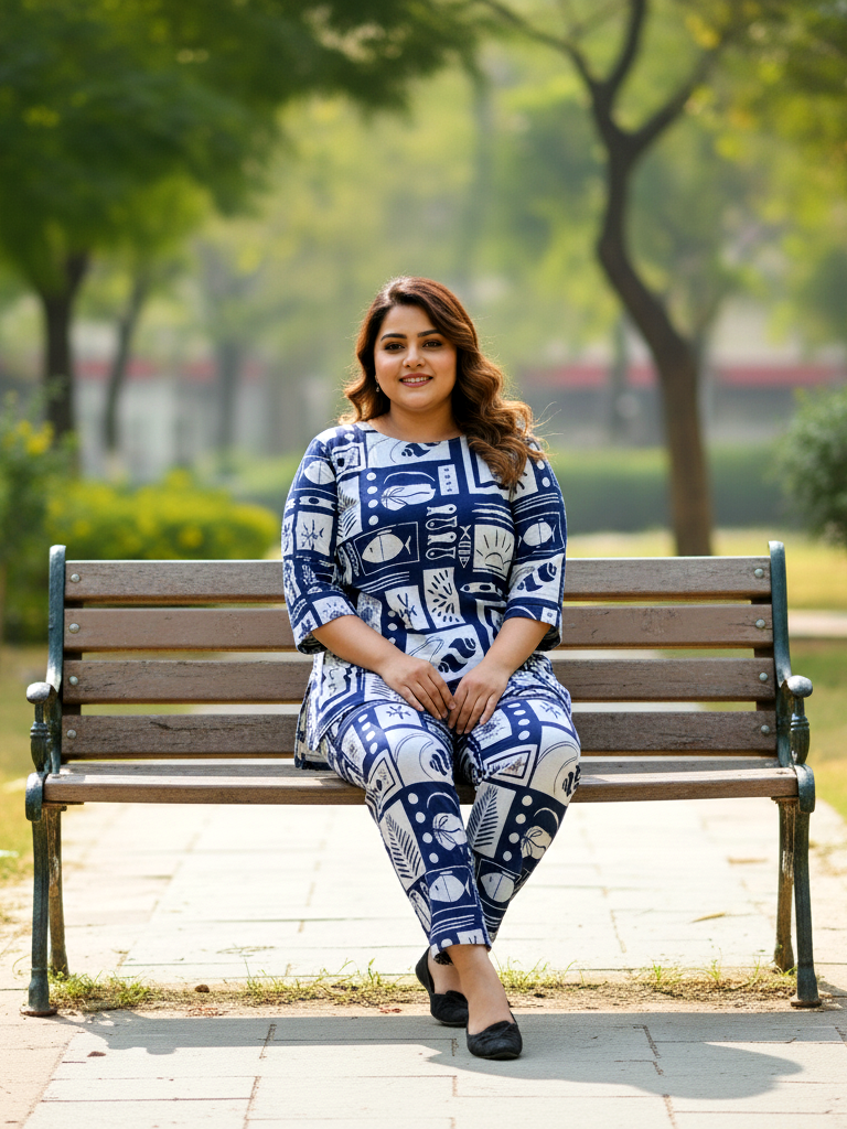 Casual Plus Size Cotton Co-ord Set – Relaxed Shirt and Pants