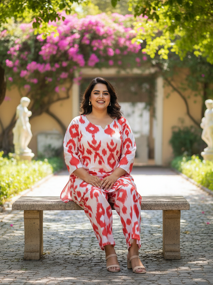 Designer Plus Size Cotton Co-ord Set – Chic and Comfortable Style