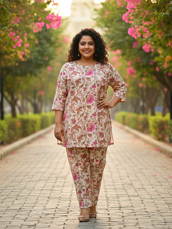 Breathable Cotton Plus Size Co-ord Set – Perfect Everyday Wear
