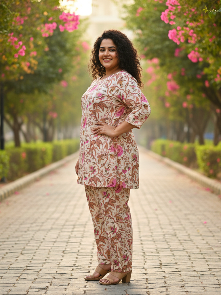 Breathable Cotton Plus Size Co-ord Set – Perfect Everyday Wear