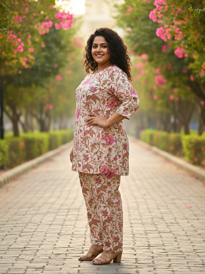 Breathable Cotton Plus Size Co-ord Set – Perfect Everyday Wear