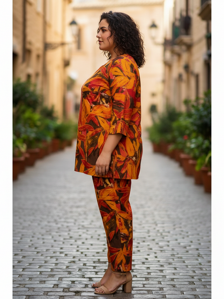 Cotton Plus Size Cotton Co-ord Set – Chic and Comfortable Style