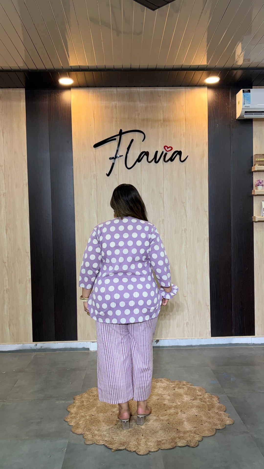 Lavender Polka Dot Cotton Co-Ord Set