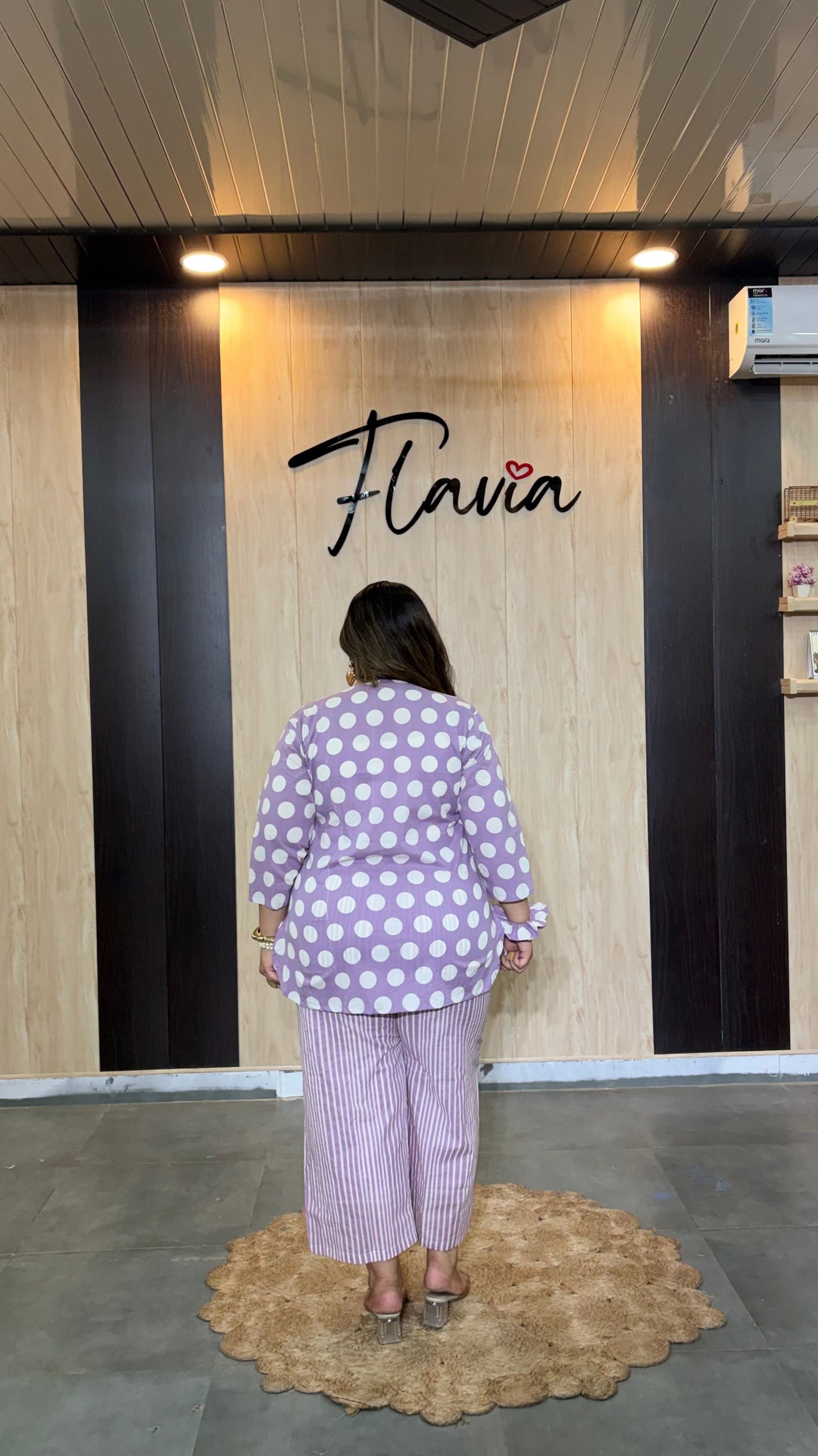 Lavender Polka Dot Cotton Co-Ord Set