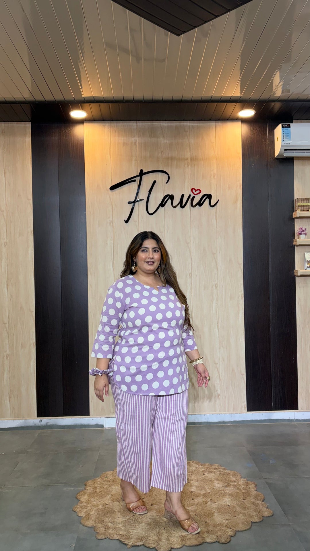 Lavender Polka Dot Cotton Co-Ord Set