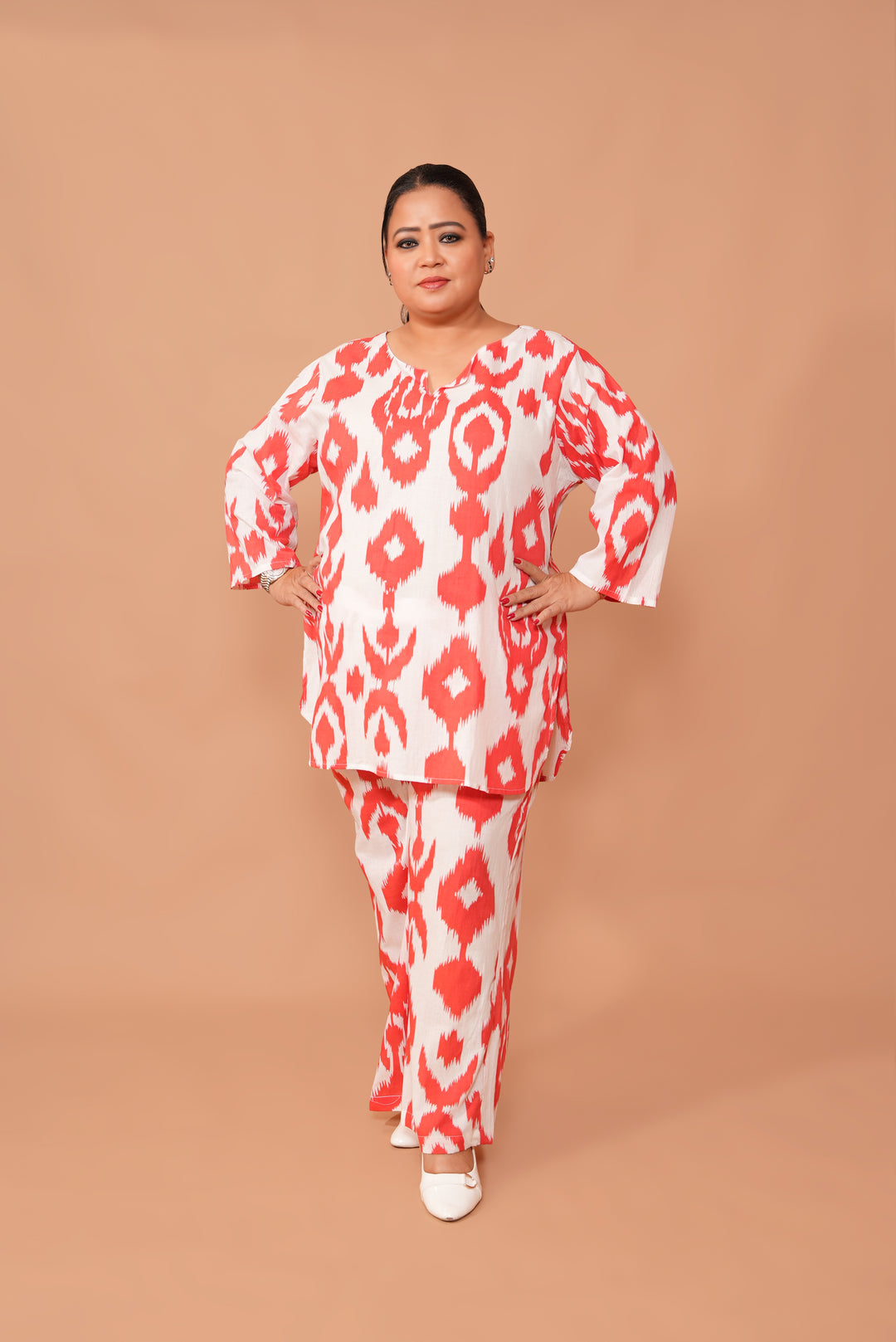 Designer Plus Size Cotton Co-ord Set – Chic and Comfortable Style