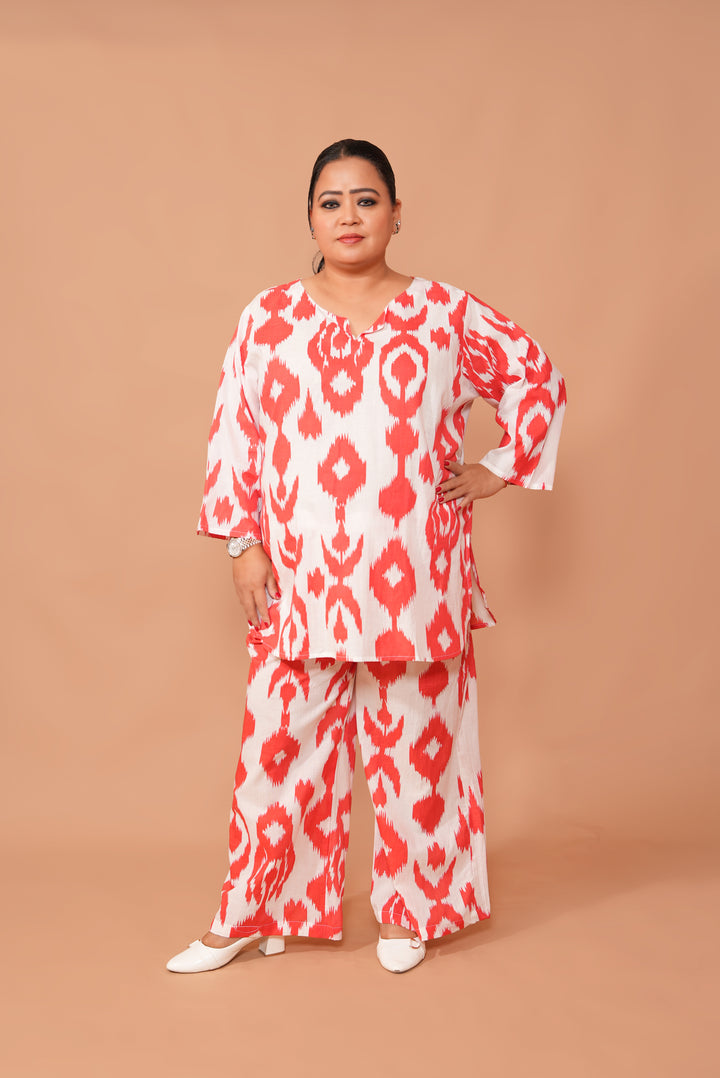 Designer Plus Size Cotton Co-ord Set – Chic and Comfortable Style