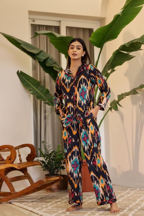 Cotton Printed Night Suit | Co-Ord Set | Shop stylish women's clothing online at Label Flavia |