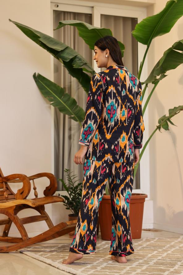 Cotton Printed Night Suit | Co-Ord Set | Shop stylish women's clothing online at Label Flavia |