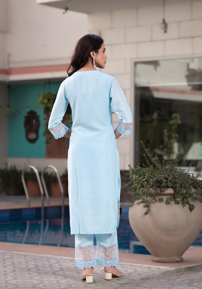 Cotton Dobby Kurta Pant Set