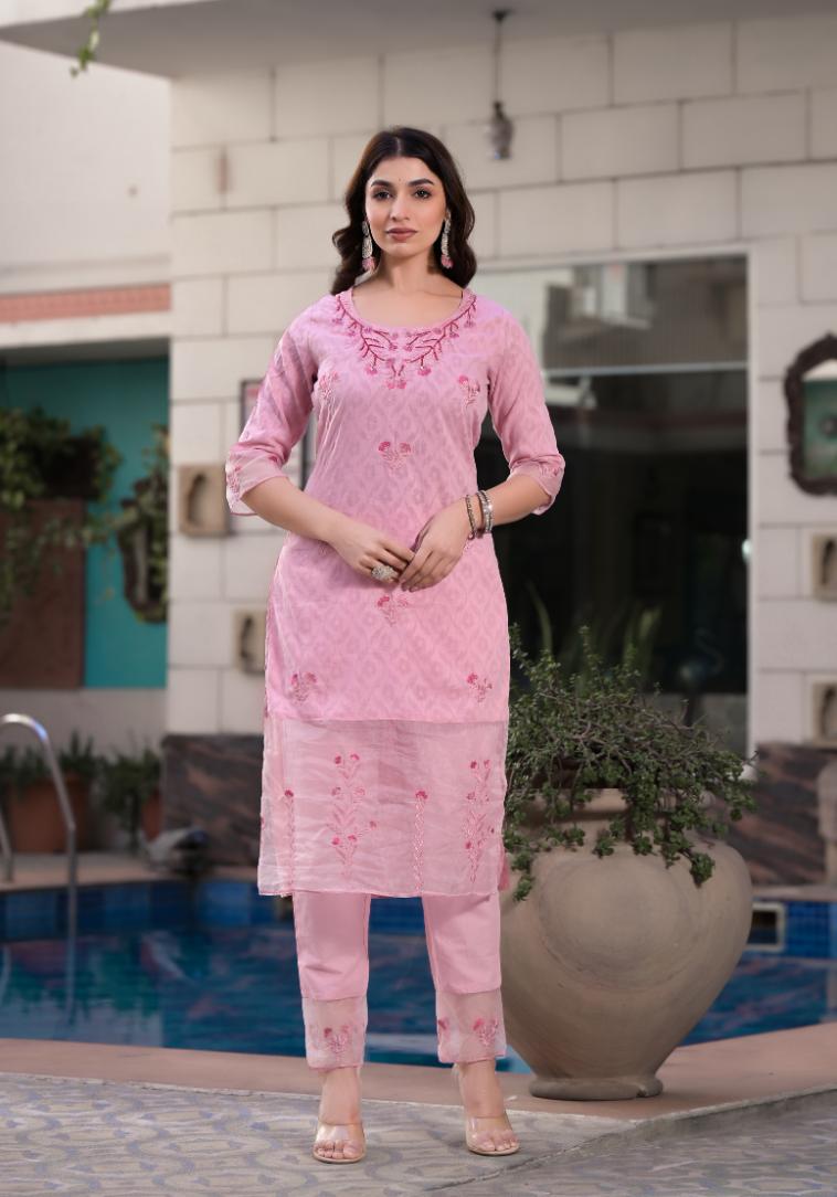 Cotton Dobby Kurta Pant Set