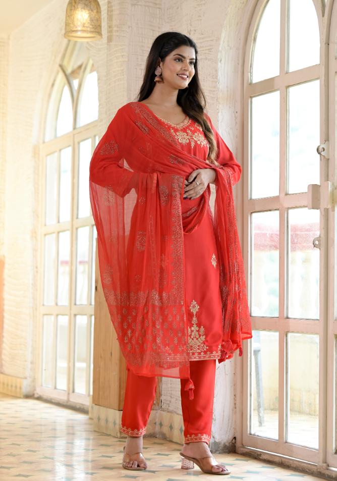 Rayon Embroidered Kurta Set