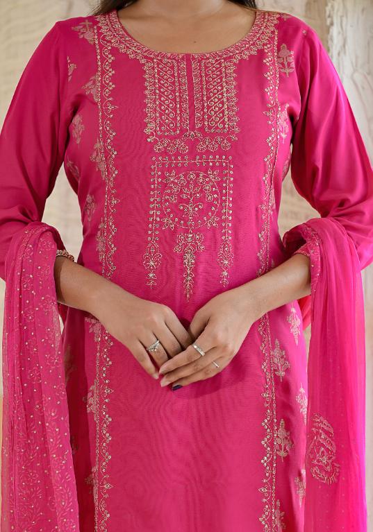 Rayon Embroidered Kurta Set