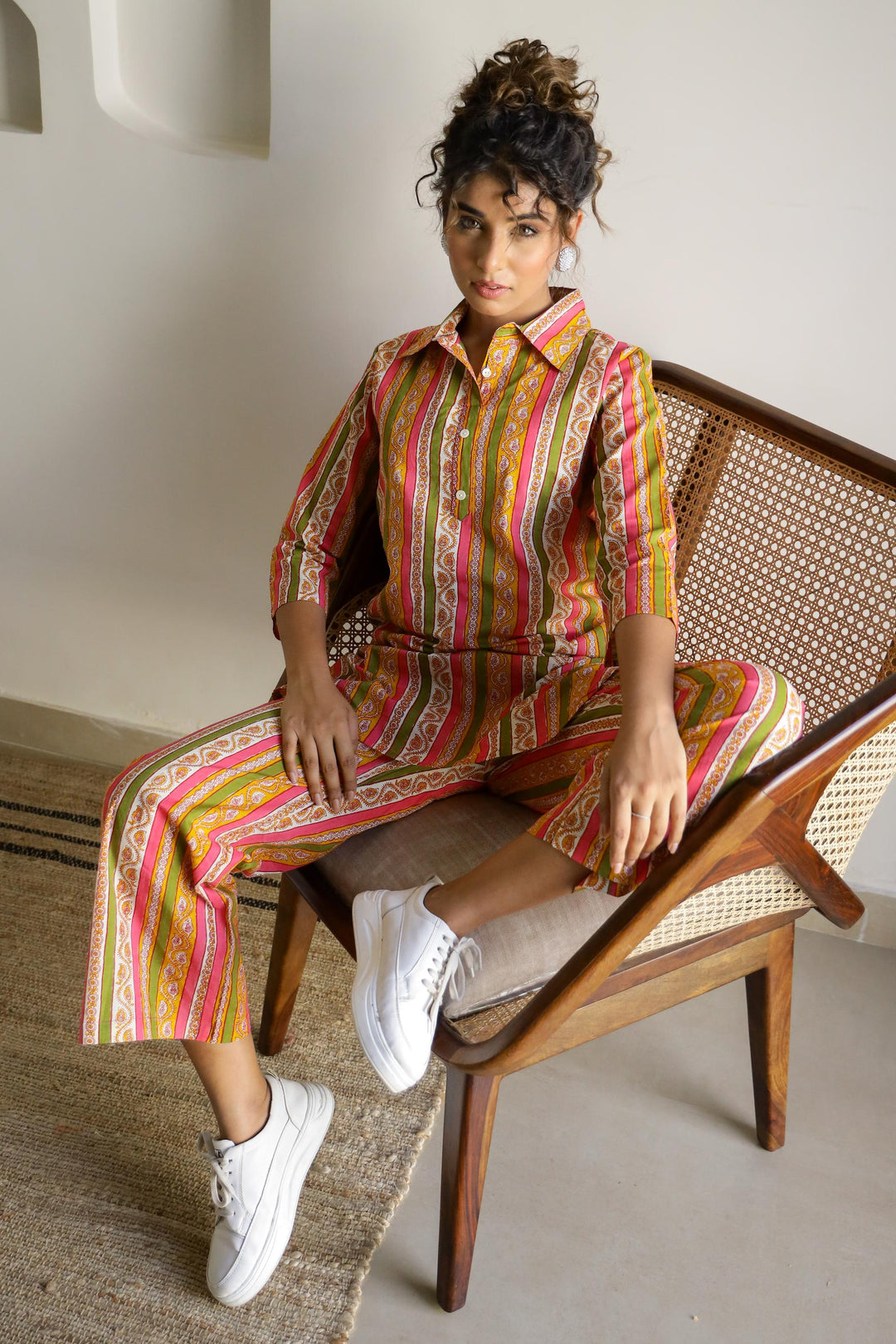 Cotton Printed Cord Suit | Co-Ord Set | Shop stylish women's clothing online at Label Flavia |
