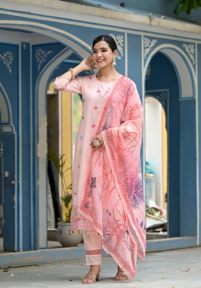 Cotton Dobby Kurta Pant Set | | Shop stylish women's clothing online at Label Flavia |