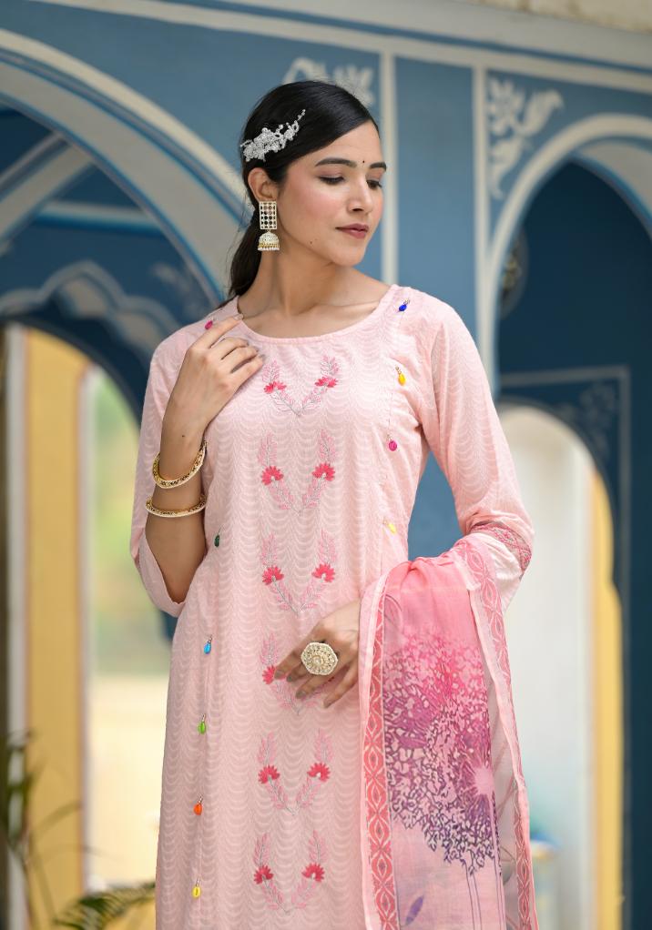 Cotton Dobby Kurta Pant Set | | Shop stylish women's clothing online at Label Flavia |