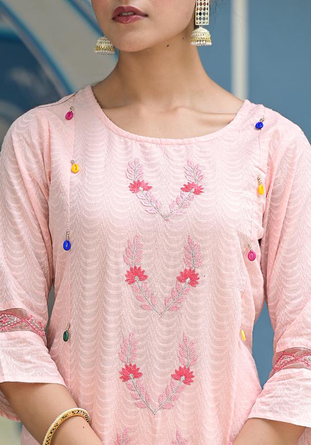Cotton Dobby Kurta Pant Set | | Shop stylish women's clothing online at Label Flavia |