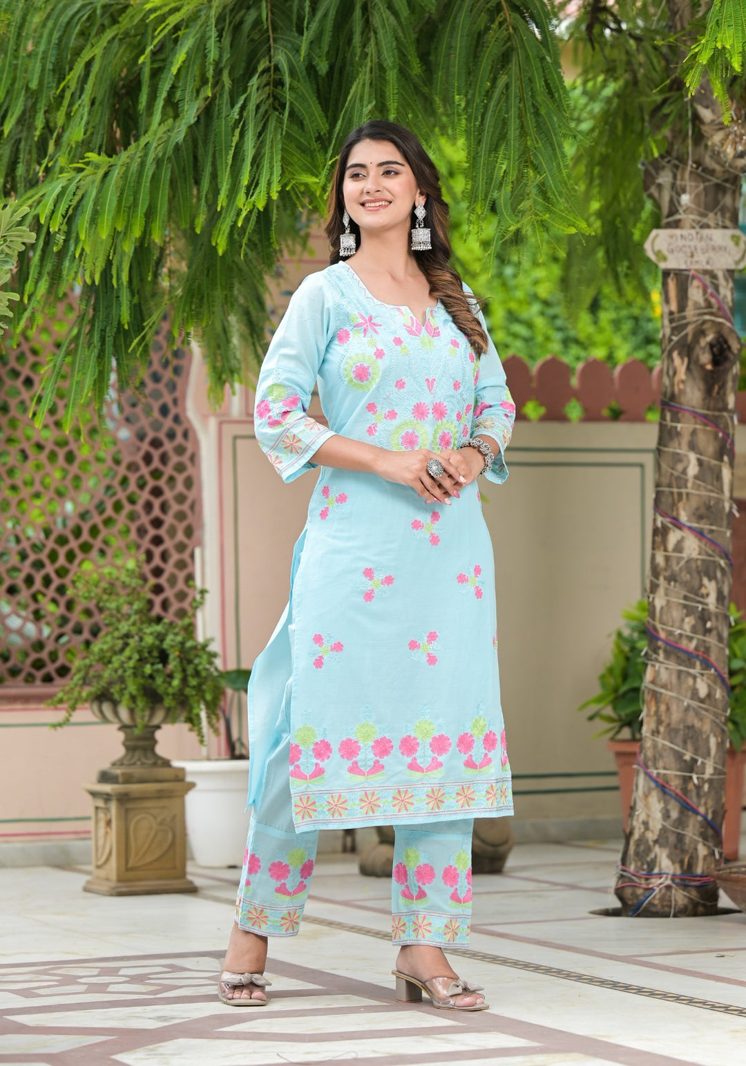 Cotton Dobby Kurta Pant Set