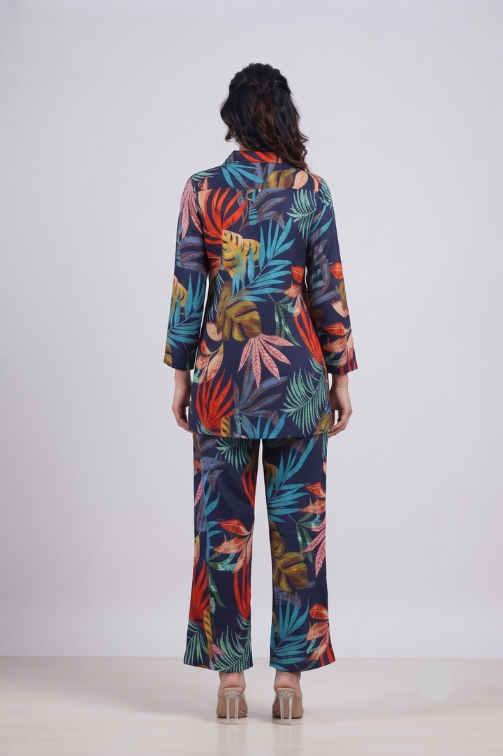 Cotton Printed Straight Cord Set