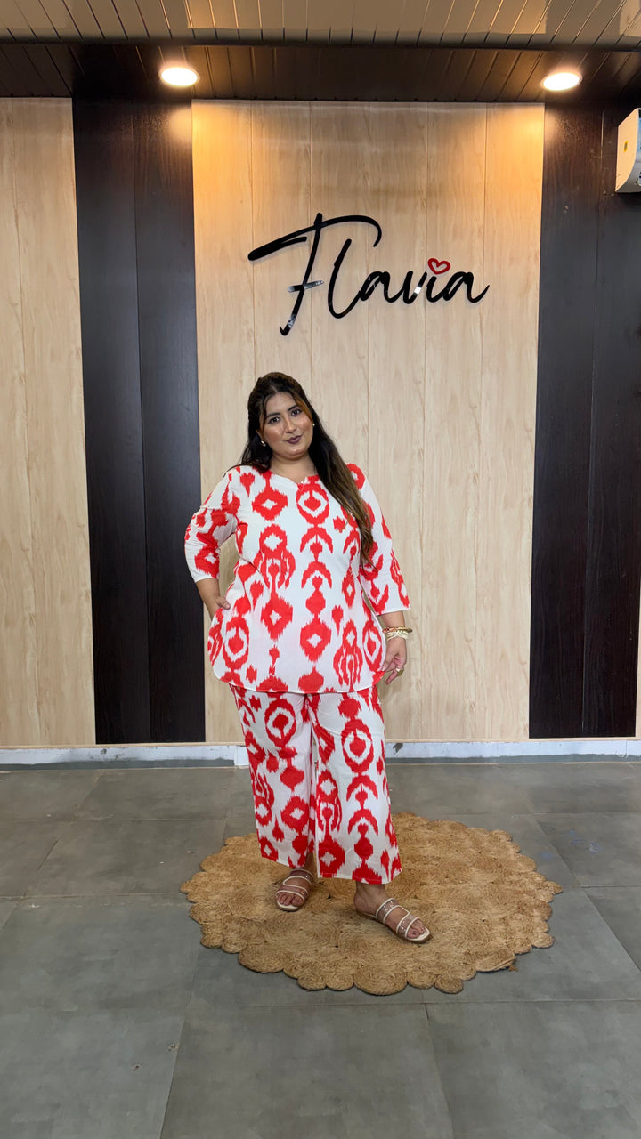 Designer Plus Size Cotton Co-ord Set – Chic and Comfortable Style