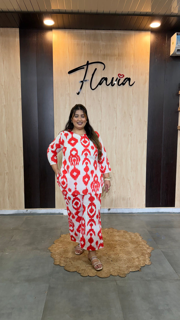 Designer Plus Size Cotton Co-ord Set – Chic and Comfortable Style