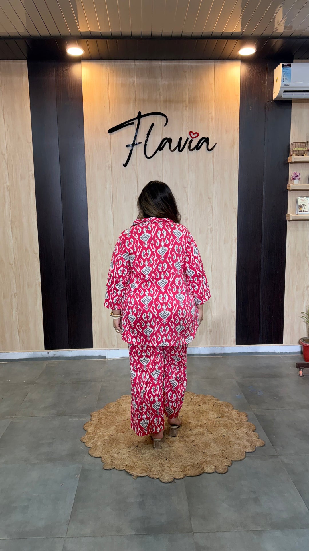 Plus Size Pink Printed Cotton Co-ord Set – Comfortable Everyday Wear for Women