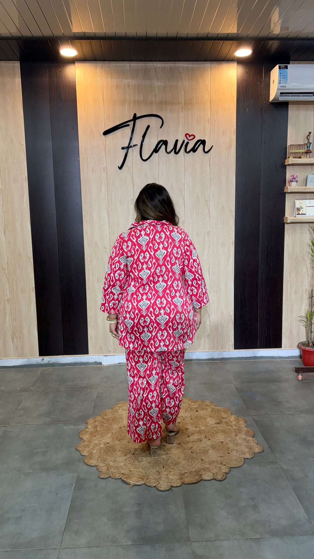 Plus Size Pink Printed Cotton Co-ord Set – Comfortable Everyday Wear for Women
