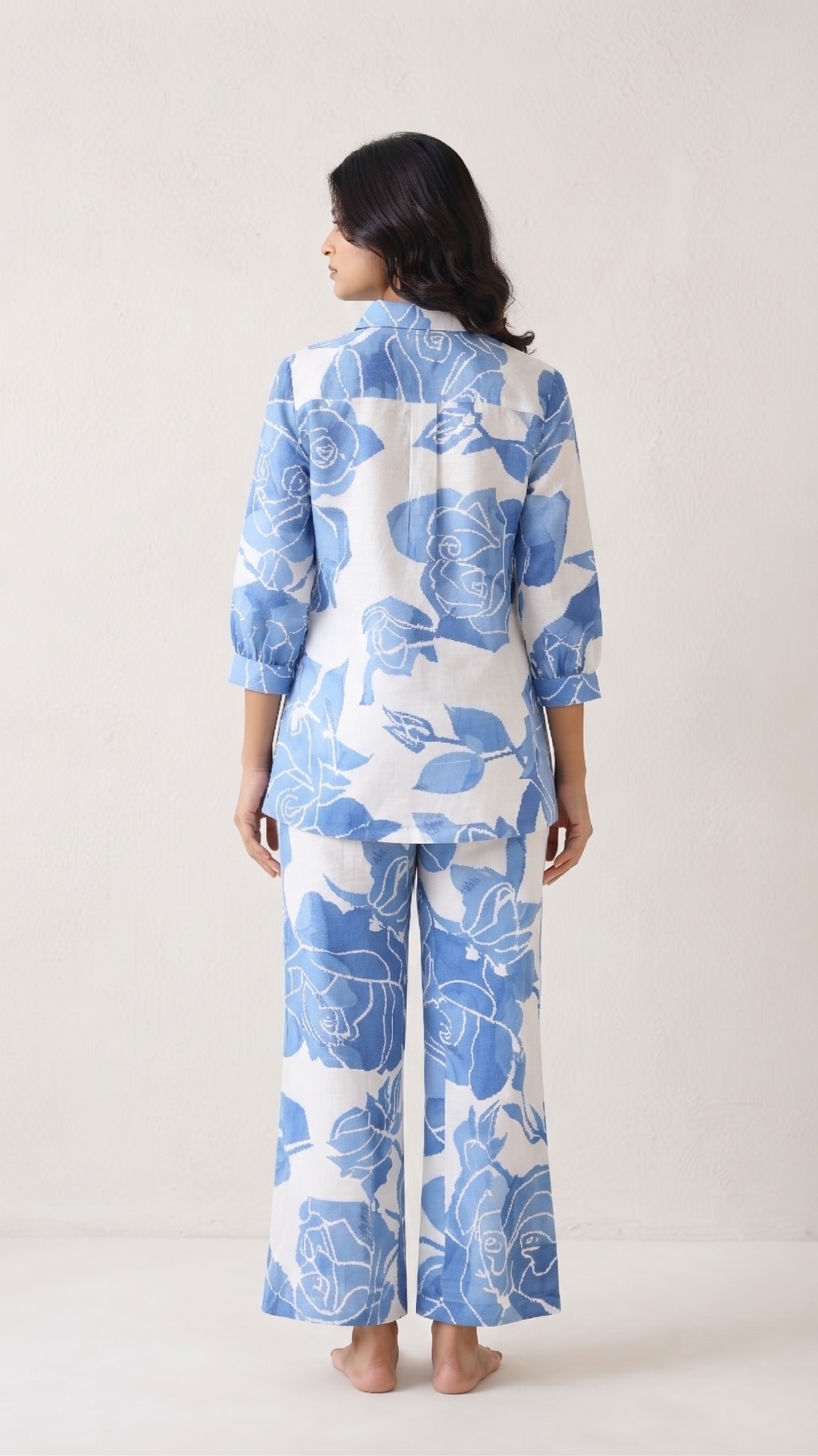 Blue Floral Co-ord Set for Women