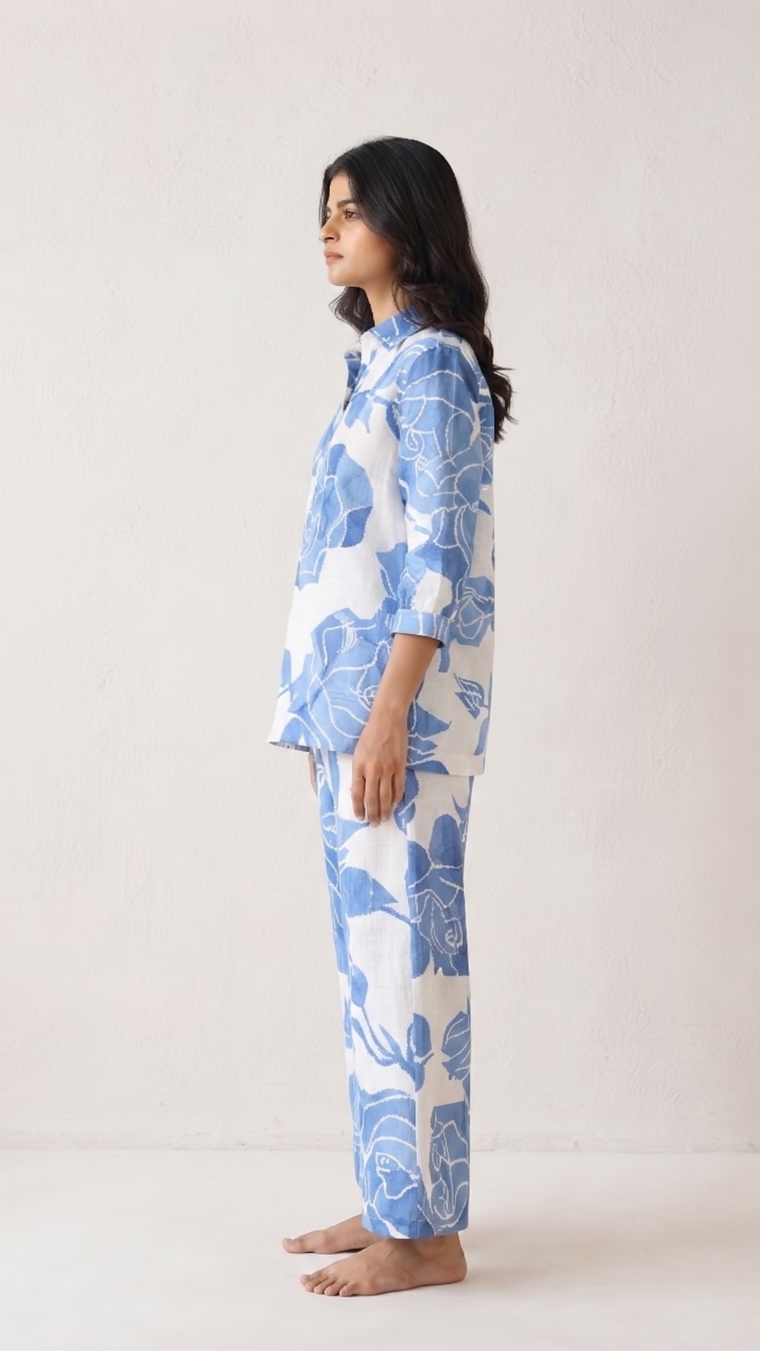 Blue Floral Co-ord Set for Women