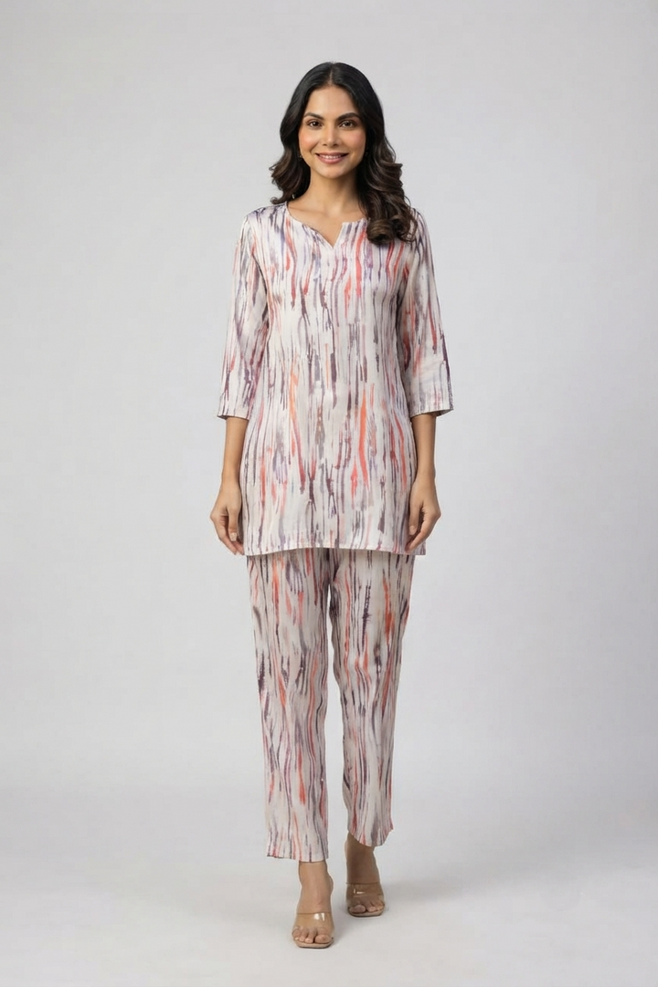 Chic Abstract Stripes Pajama Set - Modern & Stylish Nightwear