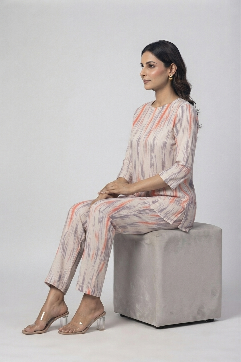 Chic Abstract Stripes Pajama Set - Modern & Stylish Nightwear