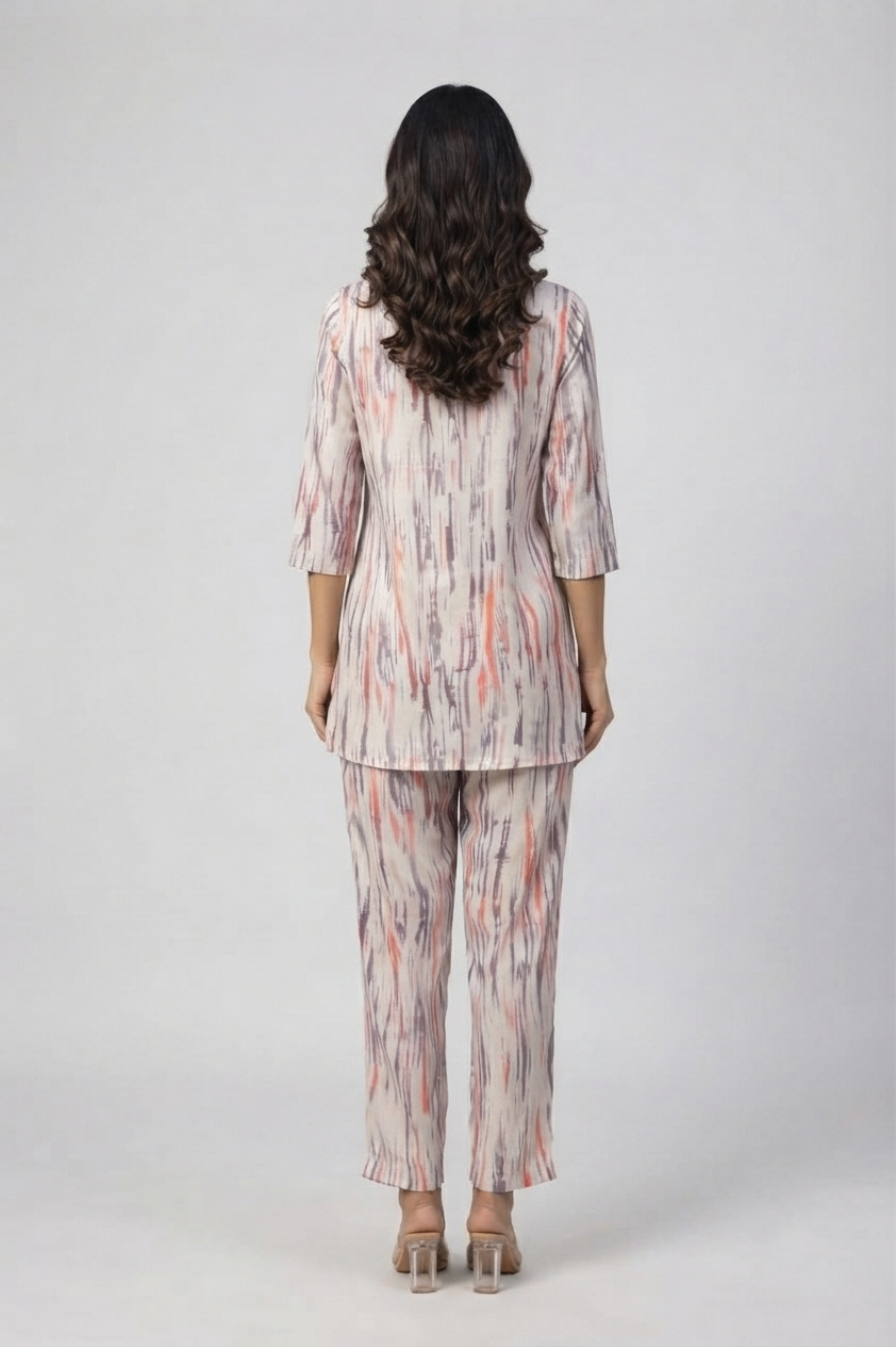 Chic Abstract Stripes Pajama Set - Modern & Stylish Nightwear