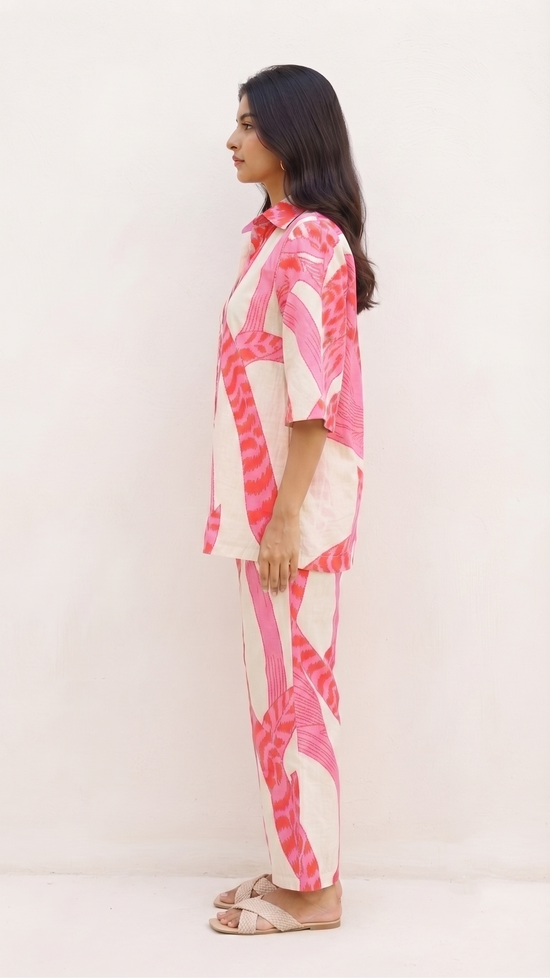 Pink Abstract Co-Ord Set – Cotton Luxe Wear