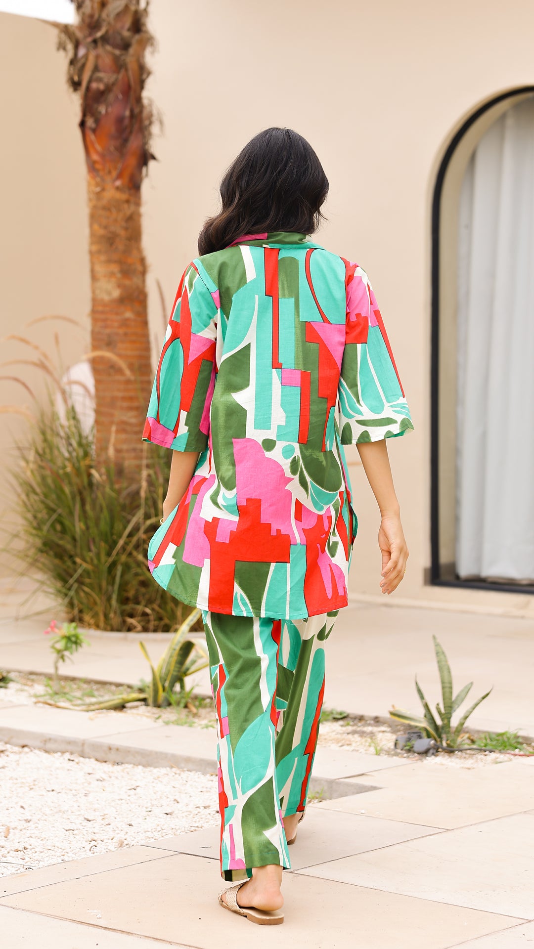 Vivid Abstract Co-ord Set – Multicolor