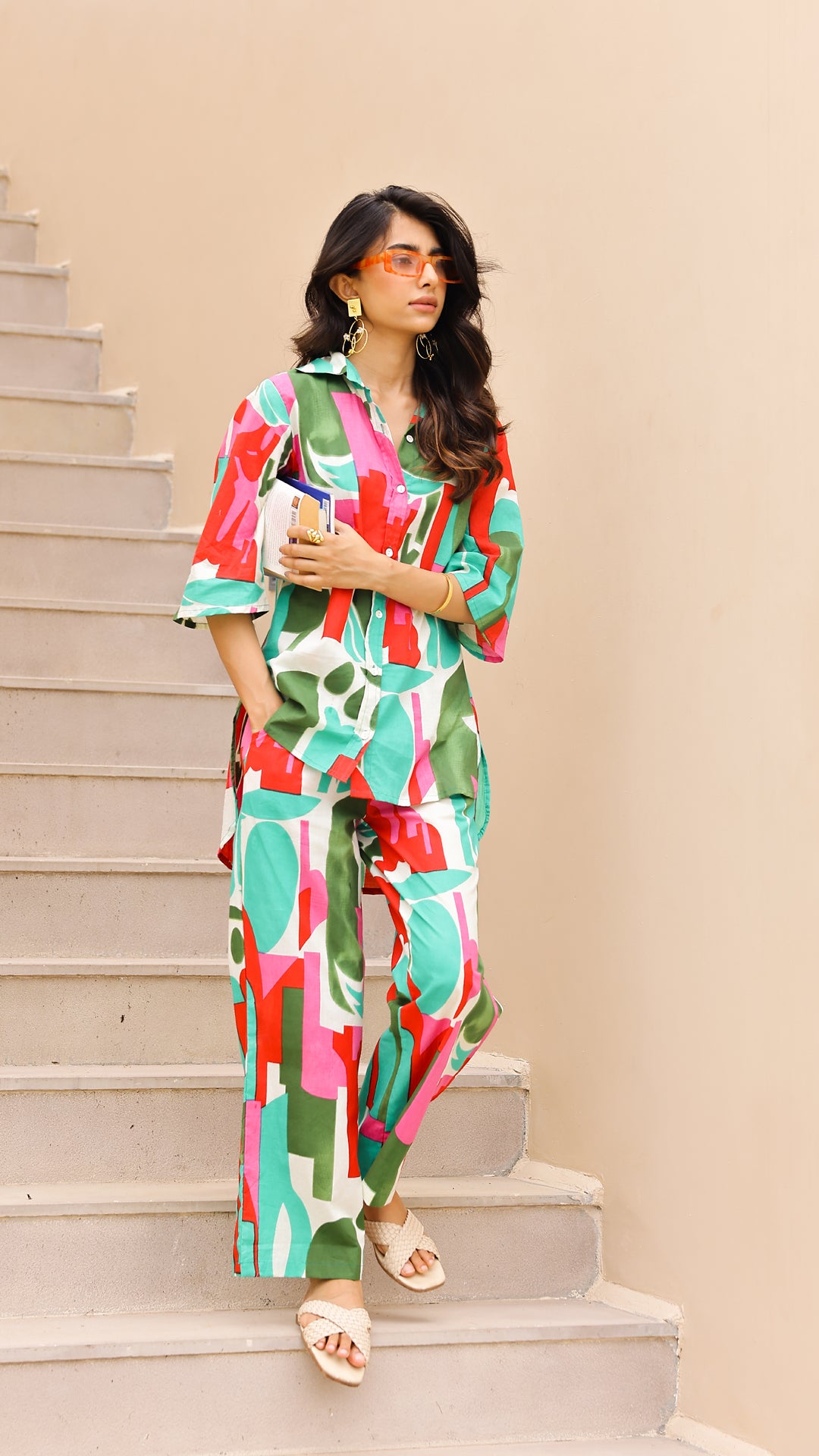 Vivid Abstract Co-ord Set – Multicolor