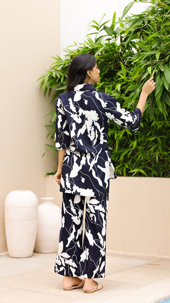 Monochrome Leaf Co-ord Set – Black & White