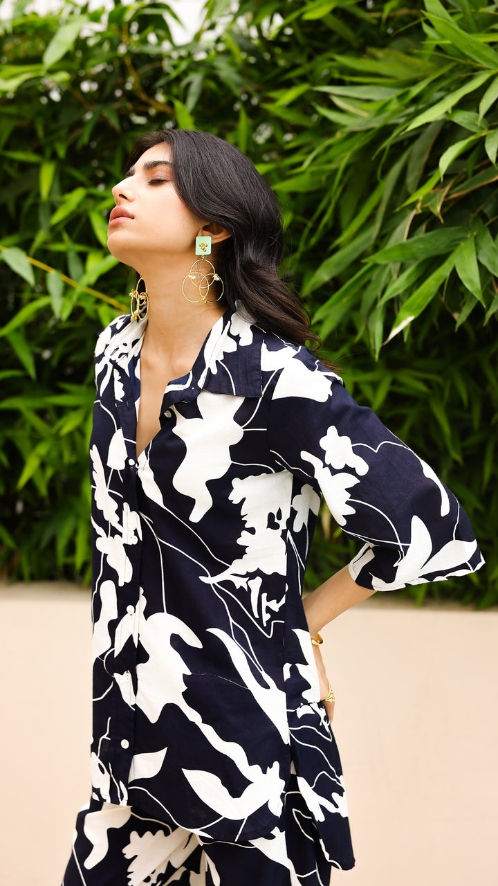 Monochrome Leaf Co-ord Set – Black & White