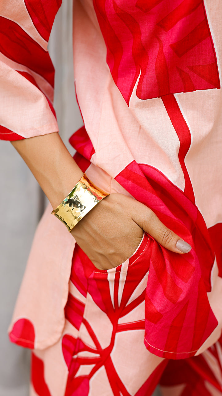 Tropical Leaf Co-ord Set – Blush & Hot Pink
