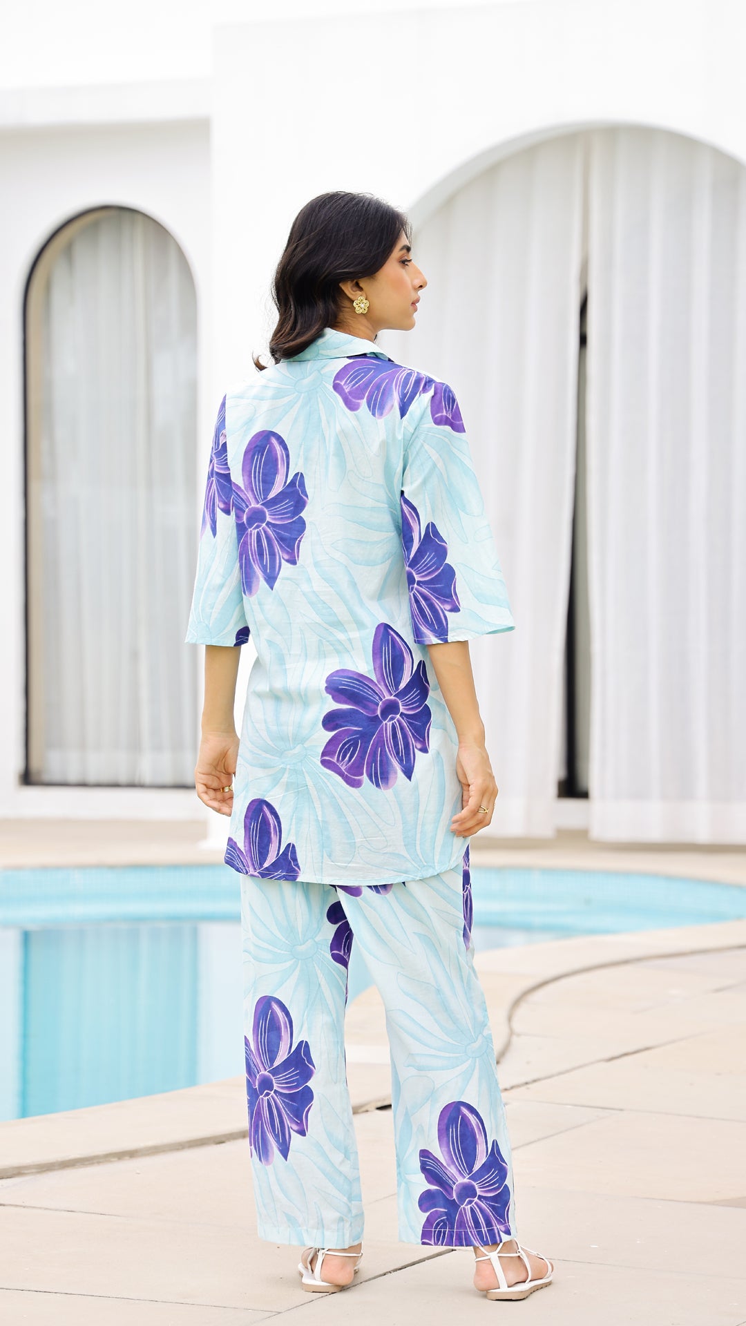 Mint Bloom Co-ord Set – Floral Cotton Summer Set for Women