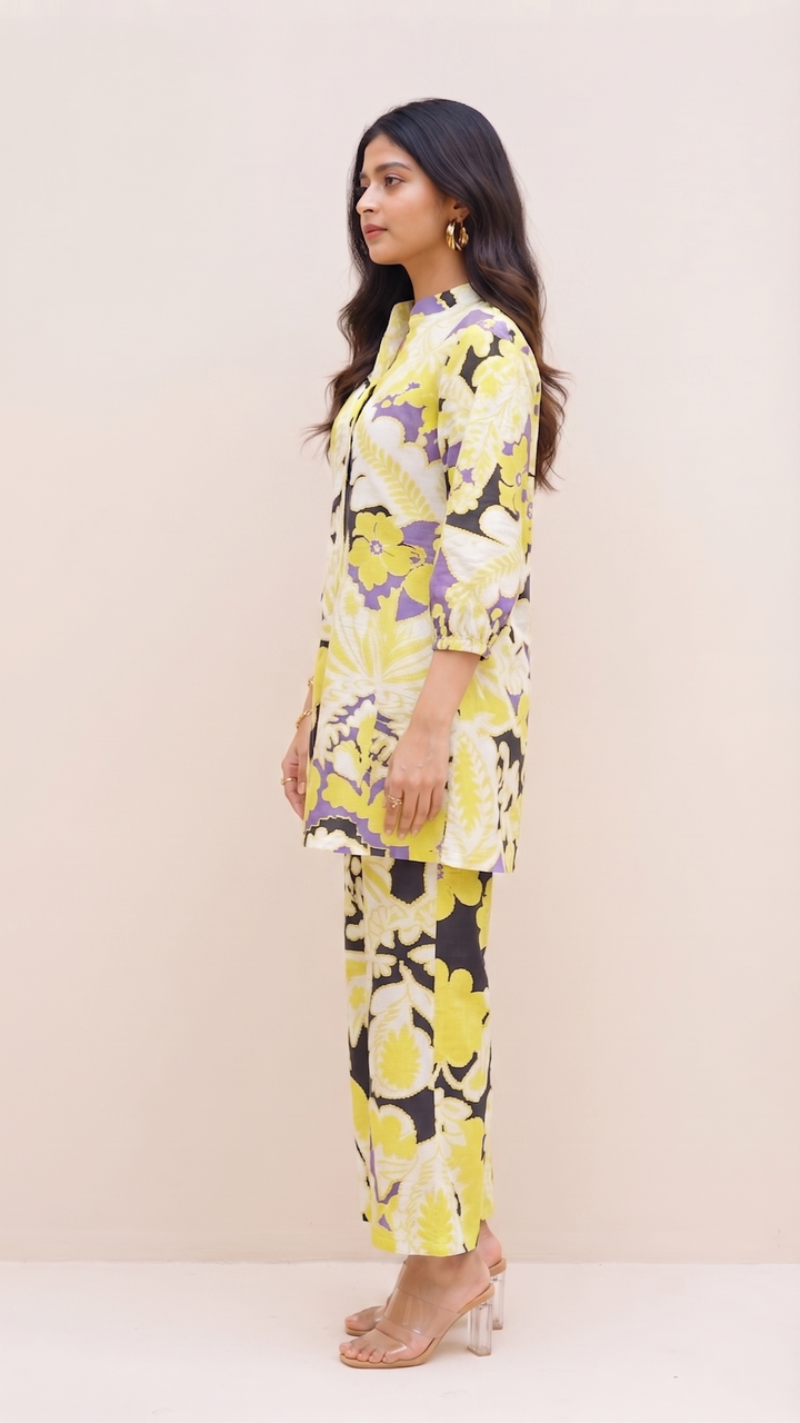 Lime & Lilac Bold Floral Co-ord Set