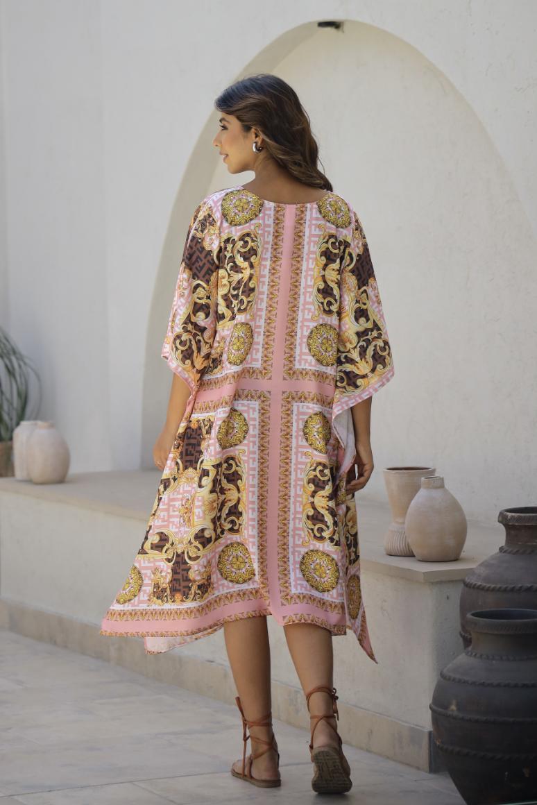 Stylish Women’s Satin Printed Kaftan for Effortless Elegance